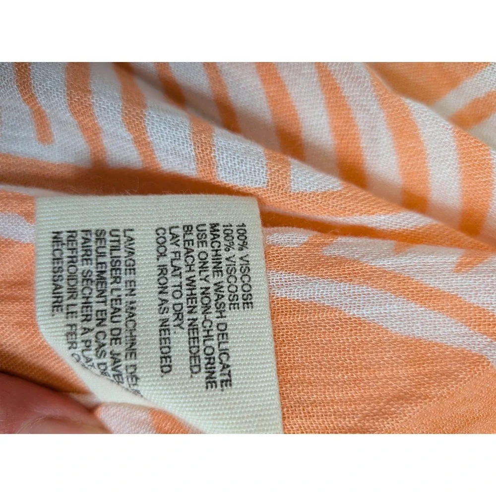 Natural Reflections Kimono Womens OSFM Orange White Sea Scrolls Swim Cover Up NW